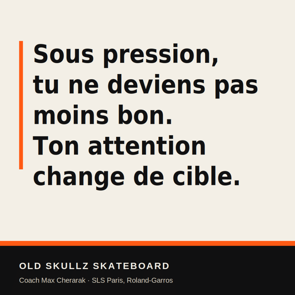 Sous pression, tu ne deviens pas moins bon : ton attention change de cible